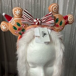 Disney Gingerbread Ears Headband - Festive Red and White Brand New with tag